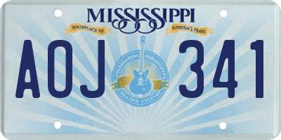 MS license plate AOJ341