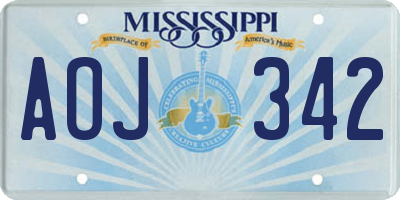 MS license plate AOJ342