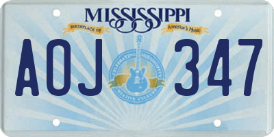 MS license plate AOJ347