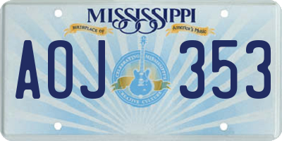MS license plate AOJ353