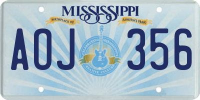 MS license plate AOJ356