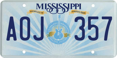 MS license plate AOJ357