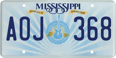 MS license plate AOJ368