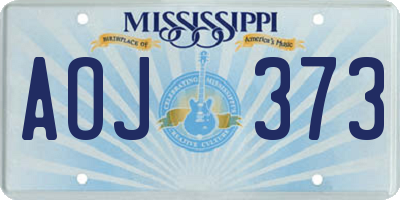 MS license plate AOJ373
