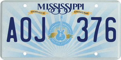 MS license plate AOJ376