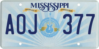 MS license plate AOJ377