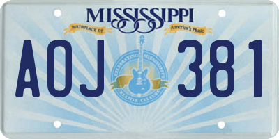 MS license plate AOJ381