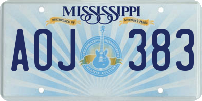 MS license plate AOJ383