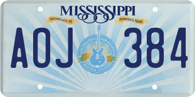 MS license plate AOJ384