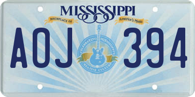 MS license plate AOJ394