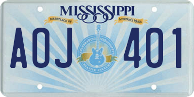 MS license plate AOJ401