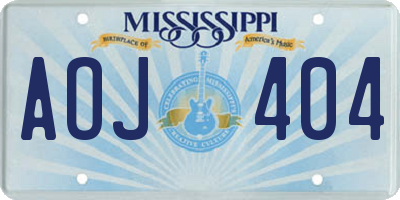 MS license plate AOJ404