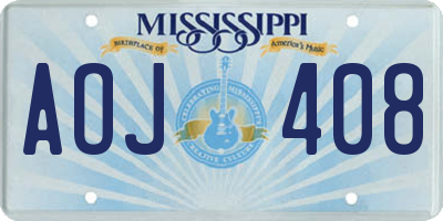MS license plate AOJ408
