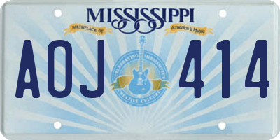 MS license plate AOJ414