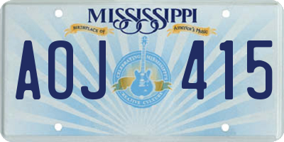 MS license plate AOJ415