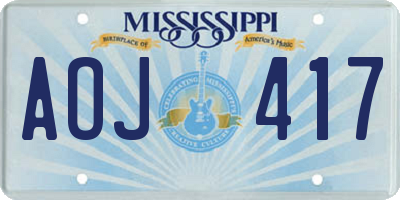 MS license plate AOJ417