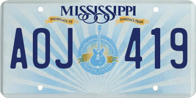 MS license plate AOJ419