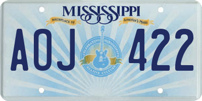 MS license plate AOJ422