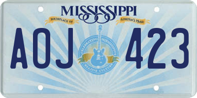 MS license plate AOJ423