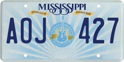 MS license plate AOJ427