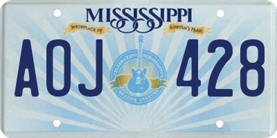 MS license plate AOJ428