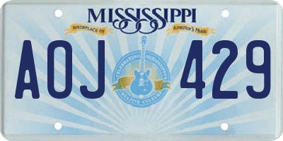 MS license plate AOJ429
