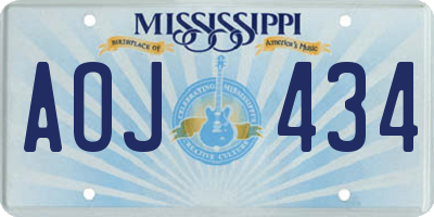 MS license plate AOJ434