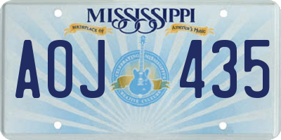 MS license plate AOJ435