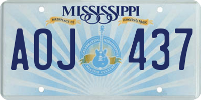MS license plate AOJ437