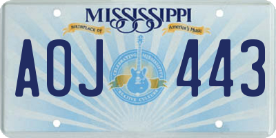 MS license plate AOJ443