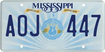 MS license plate AOJ447