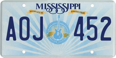 MS license plate AOJ452