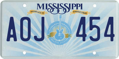 MS license plate AOJ454