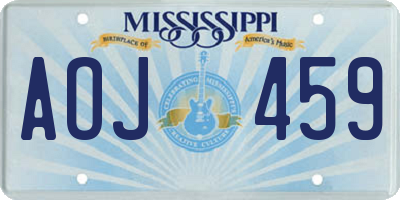MS license plate AOJ459