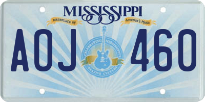 MS license plate AOJ460