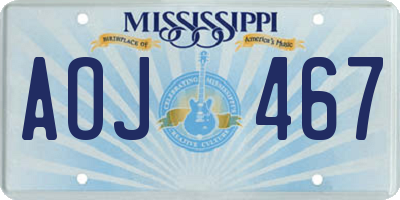 MS license plate AOJ467