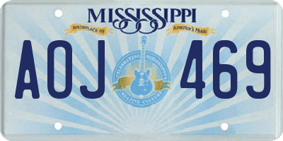 MS license plate AOJ469