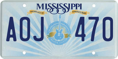 MS license plate AOJ470