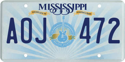 MS license plate AOJ472