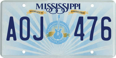 MS license plate AOJ476