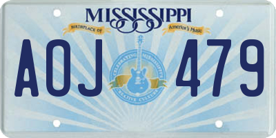 MS license plate AOJ479