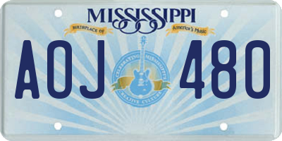MS license plate AOJ480