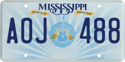 MS license plate AOJ488