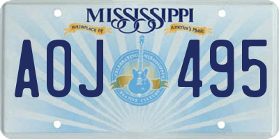 MS license plate AOJ495