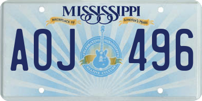 MS license plate AOJ496
