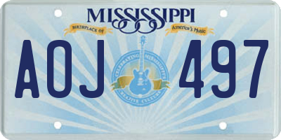 MS license plate AOJ497