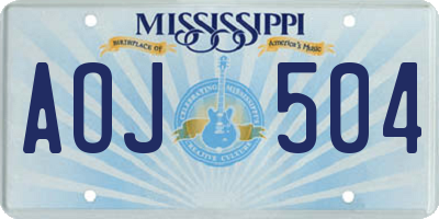 MS license plate AOJ504