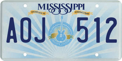 MS license plate AOJ512
