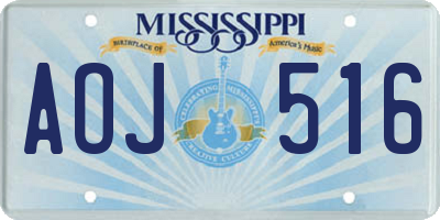 MS license plate AOJ516