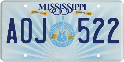 MS license plate AOJ522